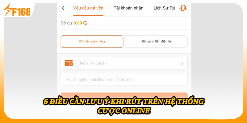 6 điều cần lưu ý khi rút trên hệ thống cược online