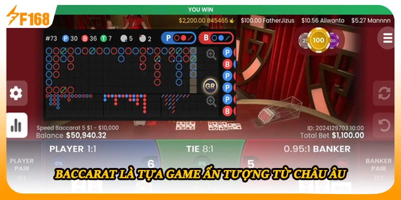 Baccarat là tựa game ấn tượng từ châu Âu