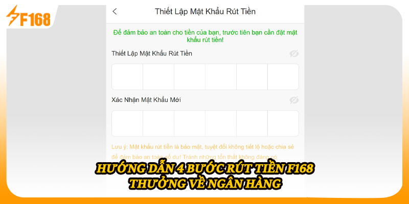 Hướng dẫn 4 bước rút tiền F168 thưởng về ngân hàng